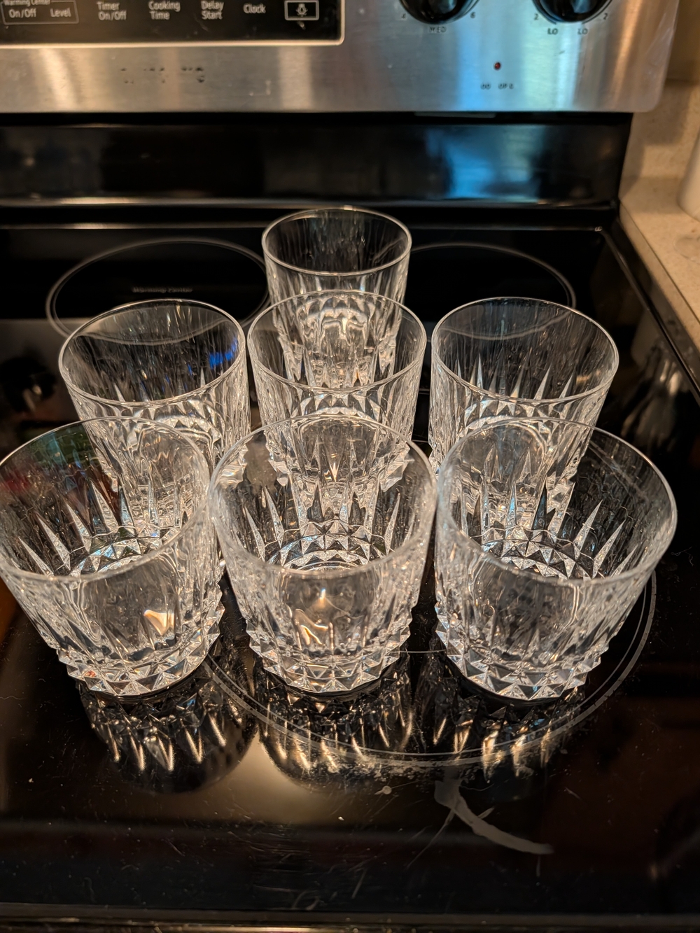Lead crystal whiskey glass, Cristal D'Arques Durand Tuilleries Villandry pattern